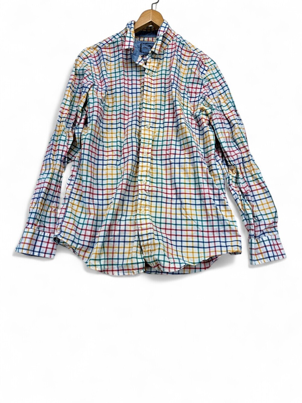 Saddlebred Men's L Multicolor Plaid Button-Down Shirt